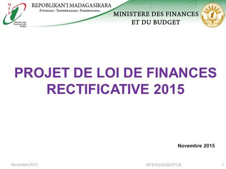 PROJET DE LOI DE FINANCES RECTIFICATIVE 2015