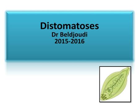 Distomatoses Dr Beldjoudi 2015-2016.
