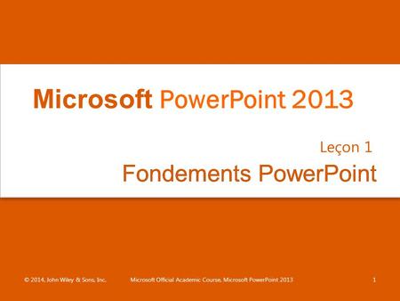 Fondements PowerPoint