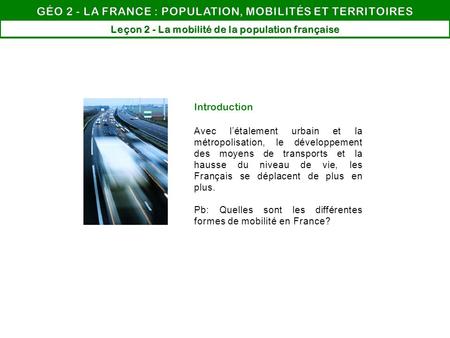 Leçon 2 - La mobilité de la population française