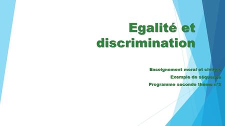 Egalité et discrimination