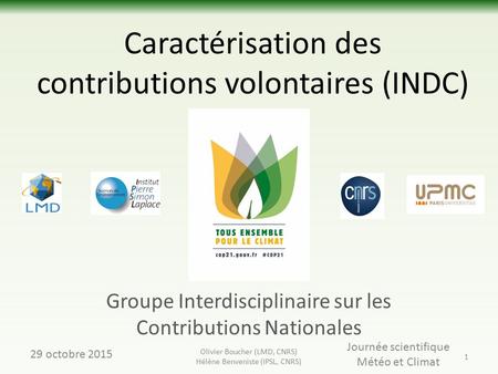 Caractérisation des contributions volontaires (INDC)