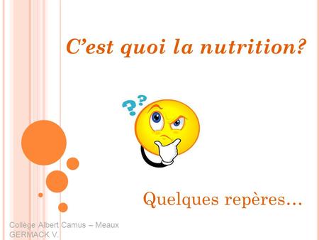 C’est quoi la nutrition?