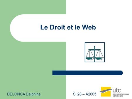 Le Droit et le Web DELONCA Delphine			SI 28 – A2005.
