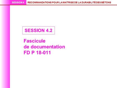 Fascicule de documentation FD P