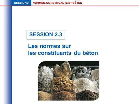 Les normes sur  les constituants du béton