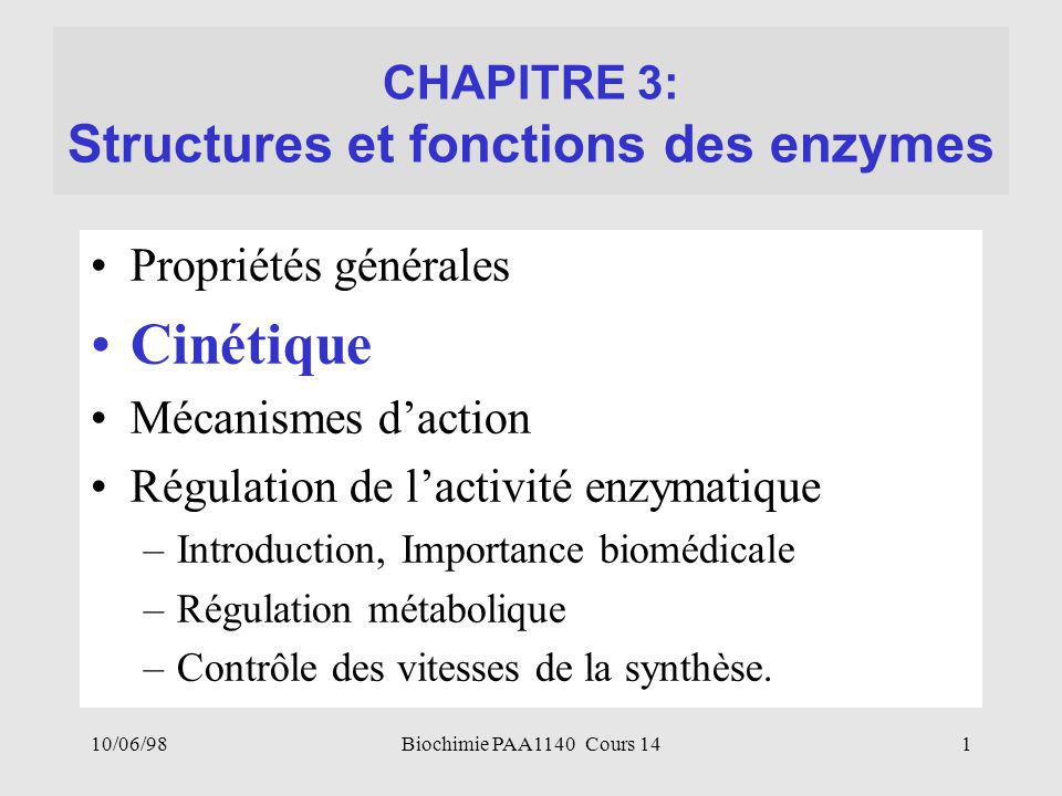 structure et fonction des enzymes