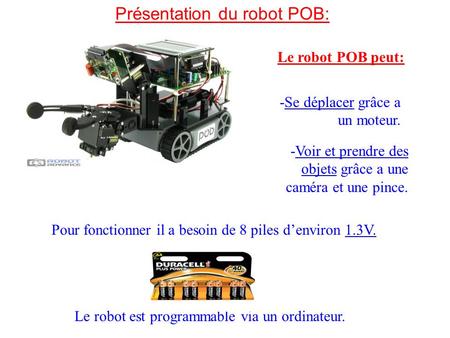 Présentation du robot POB: