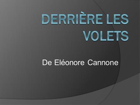 De Eléonore Cannone.  Edition : Rageot  Collection : heure noire  Page : 151  Genre : policier.