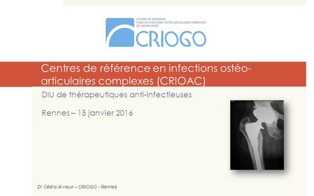 DIU de thérapeutiques anti-infectieuses Rennes – 15 janvier 2016