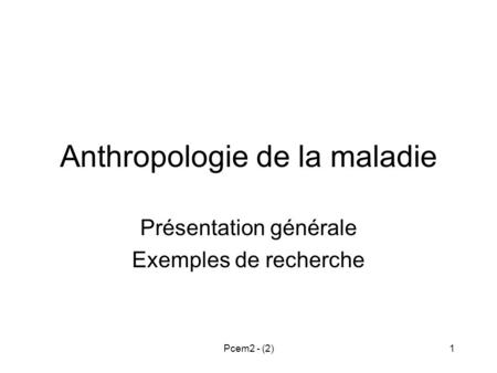 Anthropologie de la maladie