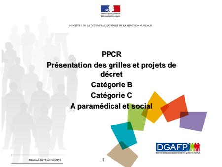 Présentation des grilles et projets de décret A paramédical et social