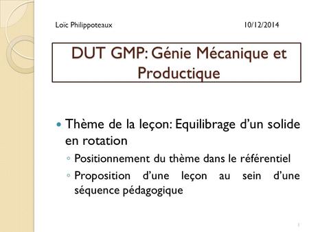 DUT GMP: Génie Mécanique et Productique