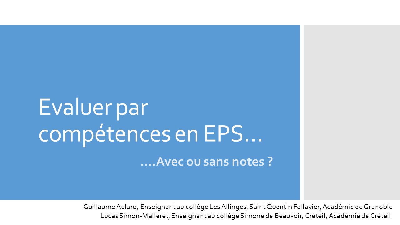 Evaluer Par Competences En Eps Ppt Video Online Telecharger