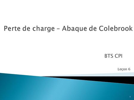 Perte de charge – Abaque de Colebrook