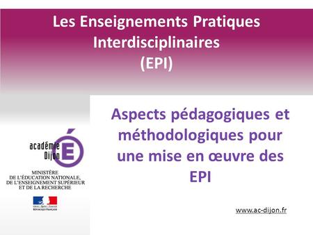 Les Enseignements Pratiques Interdisciplinaires (EPI)