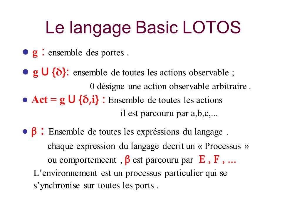 Le Langage Basic Lotos G Ensemble Des Portes Ppt Video Online Telecharger