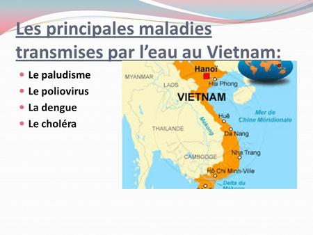 Les principales maladies transmises par l’eau au Vietnam:
