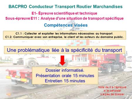 BACPRO Conducteur Transport Routier Marchandises