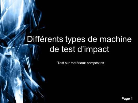 Différents types de machine de test d’impact