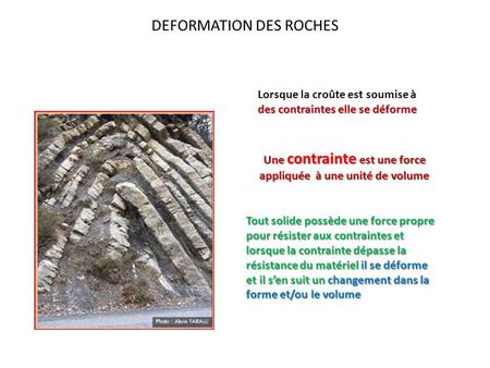 DEFORMATION DES ROCHES