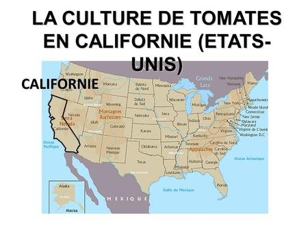 LA CULTURE DE TOMATES EN CALIFORNIE (ETATS-UNIS)