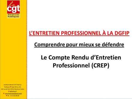 Le Compte Rendu d’Entretien Professionnel (CREP)