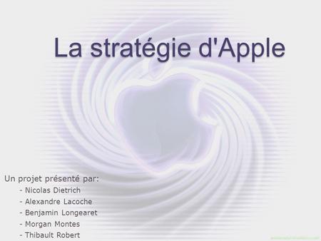 La stratégie d'Apple Un projet présenté par: Nicolas Dietrich