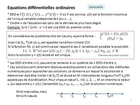 Equations différentielles ordinaires