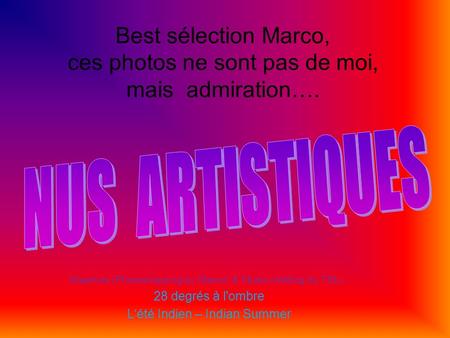 Best sélection Marco, ces photos ne sont pas de moi, mais admiration….