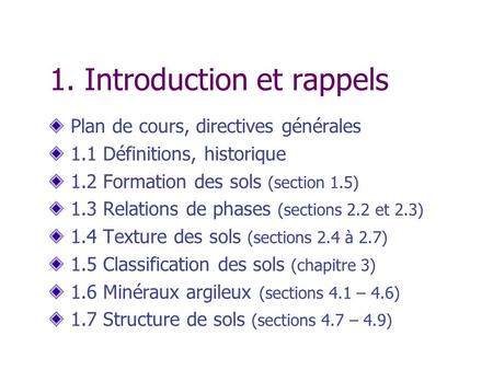 1. Introduction et rappels