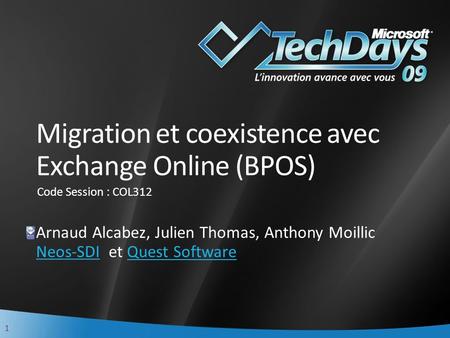 Migration et coexistence avec Exchange Online (BPOS)