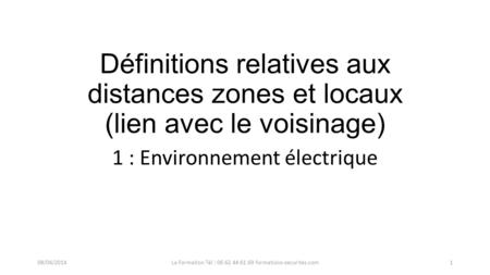 1 : Environnement électrique
