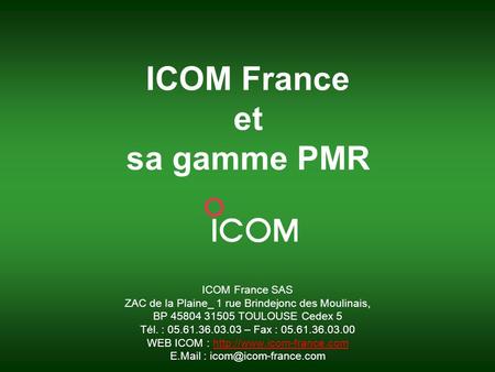 ICOM France et sa gamme PMR