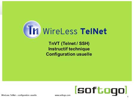 TnVT (Telnet / SSH) Instructif technique Configuration usuelle