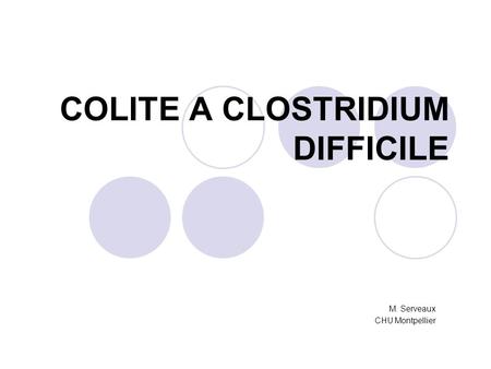 COLITE A CLOSTRIDIUM DIFFICILE