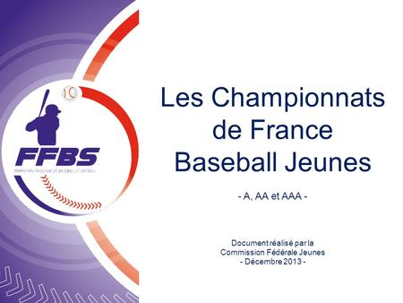 Les Championnats de France Baseball Jeunes