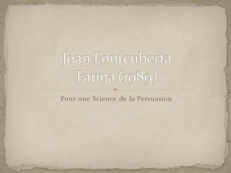 Joan Fontcuberta Fauna (1989)
