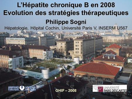 L’Hépatite chronique B en 2008 Evolution des stratégies thérapeutiques
