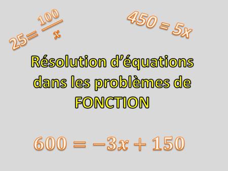 Résolution d’équations