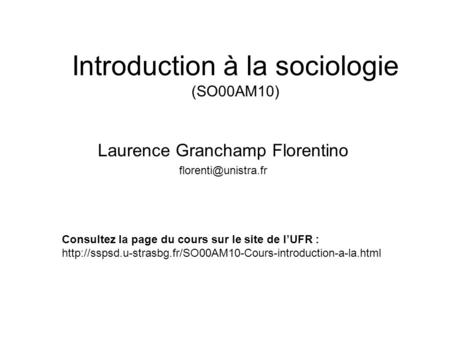Introduction à la sociologie (SO00AM10)