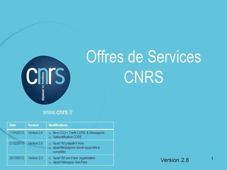 Offres de Services CNRS