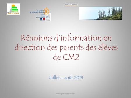 Réunions d’information en direction des parents des élèves de CM2