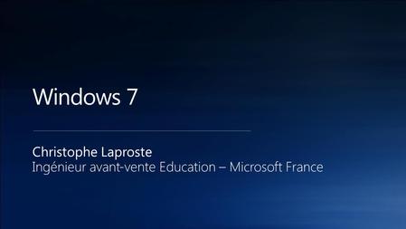Christophe Laproste Ingénieur avant-vente Education – Microsoft France