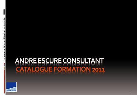 ANDRE ESCURE consultant CATALOGUE FORMATION 2011