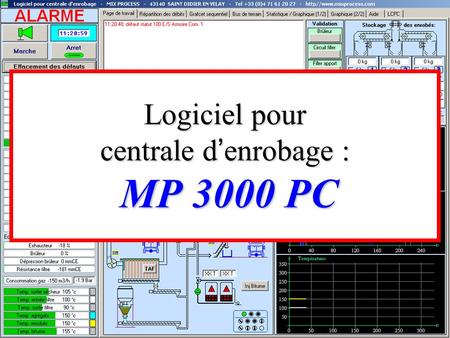 Logiciel pour centrale d’enrobage : MP 3000 PC