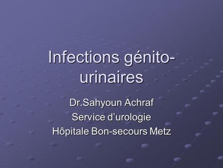 Infections génito-urinaires