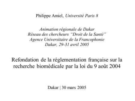 Philippe Amiel, Université Paris 8