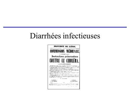 Diarrhées infectieuses
