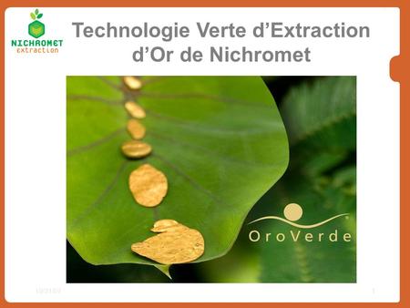 Technologie Verte d’Extraction d’Or de Nichromet